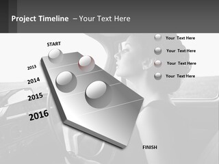 A Woman Driving A Car With A Steering Wheel PowerPoint Template