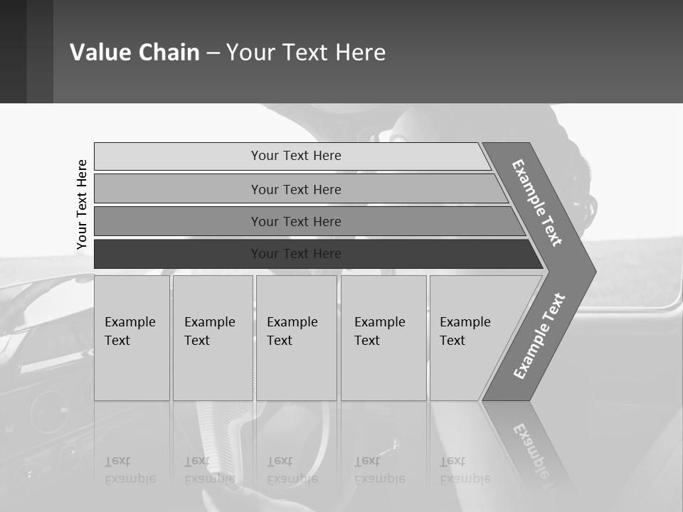 A Woman Driving A Car With A Steering Wheel PowerPoint Template