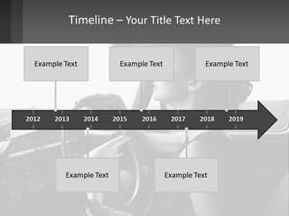 A Woman Driving A Car With A Steering Wheel PowerPoint Template
