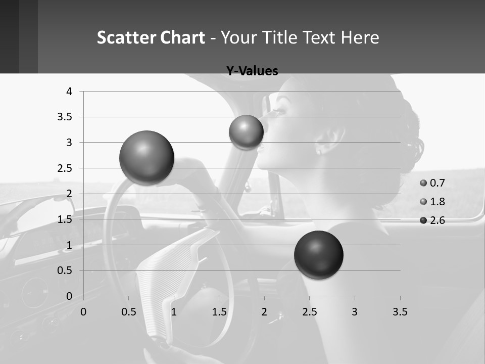 A Woman Driving A Car With A Steering Wheel PowerPoint Template