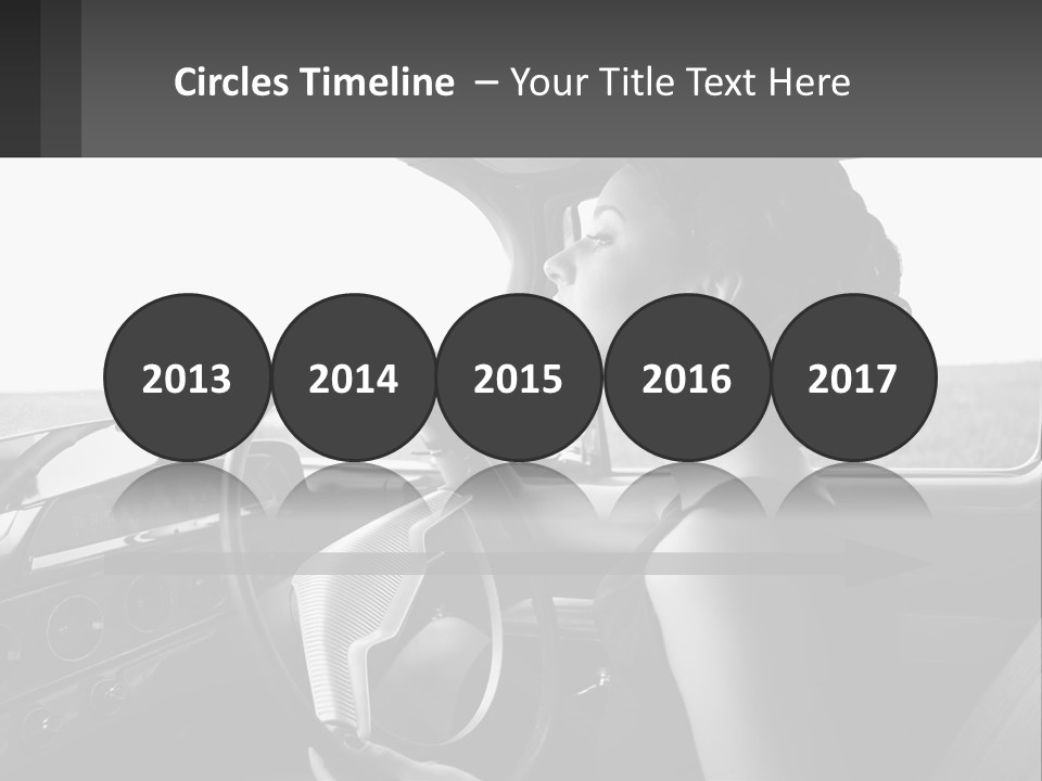 A Woman Driving A Car With A Steering Wheel PowerPoint Template