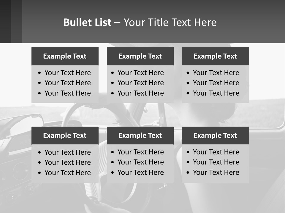 A Woman Driving A Car With A Steering Wheel PowerPoint Template