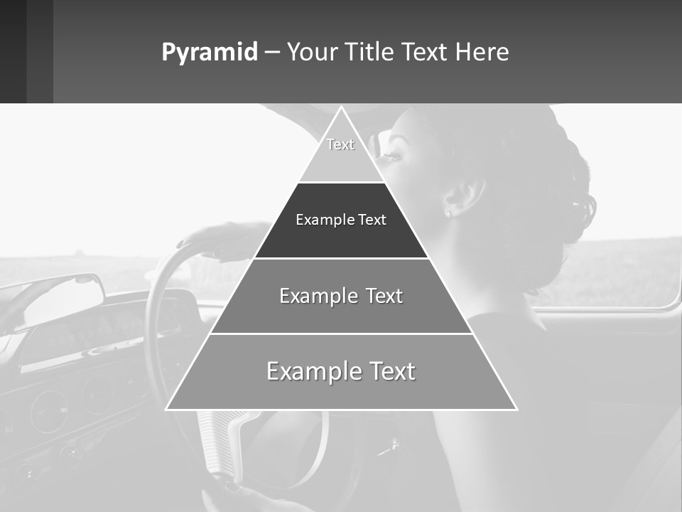 A Woman Driving A Car With A Steering Wheel PowerPoint Template