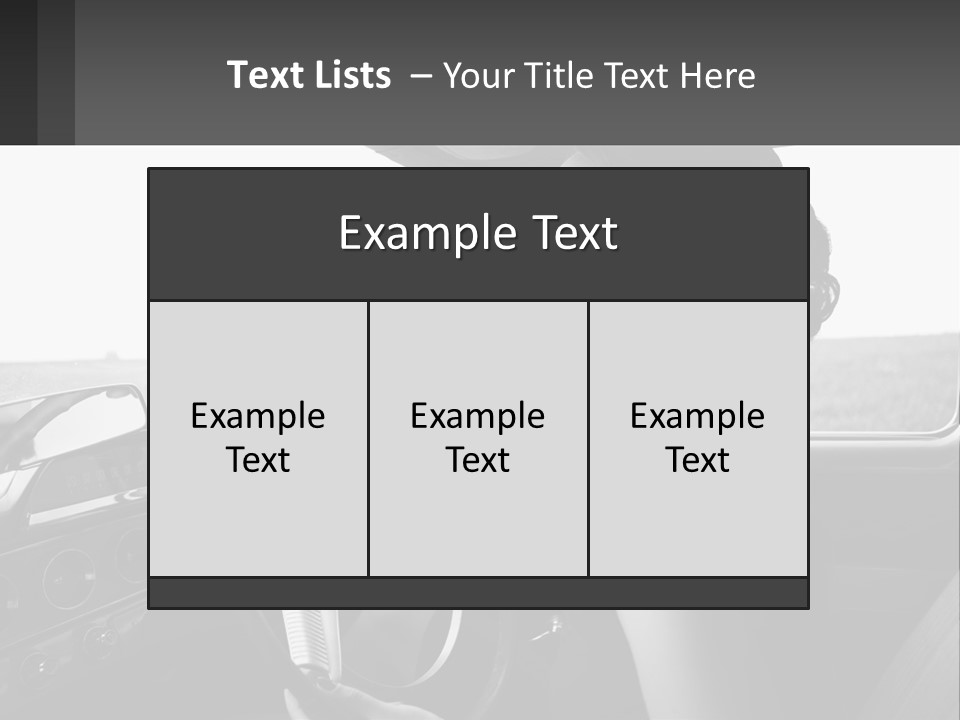 A Woman Driving A Car With A Steering Wheel PowerPoint Template