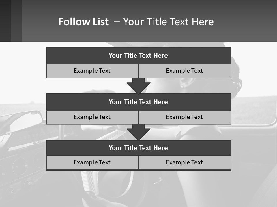 A Woman Driving A Car With A Steering Wheel PowerPoint Template