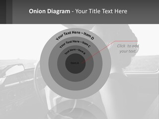 A Woman Driving A Car With A Steering Wheel PowerPoint Template