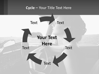 A Woman Driving A Car With A Steering Wheel PowerPoint Template