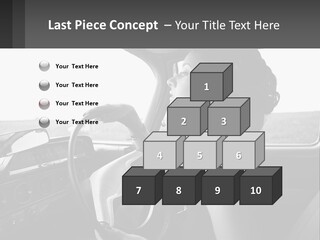 A Woman Driving A Car With A Steering Wheel PowerPoint Template