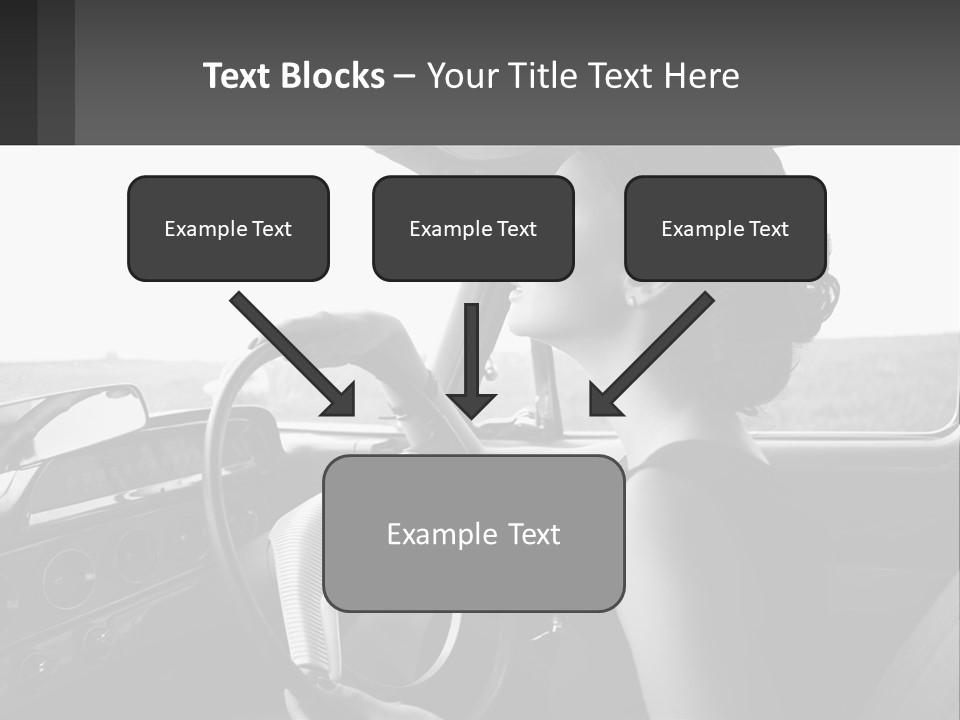 A Woman Driving A Car With A Steering Wheel PowerPoint Template