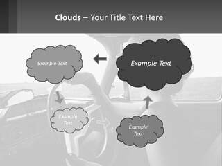 A Woman Driving A Car With A Steering Wheel PowerPoint Template