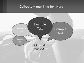 A Woman Driving A Car With A Steering Wheel PowerPoint Template