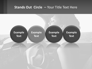 A Woman Driving A Car With A Steering Wheel PowerPoint Template