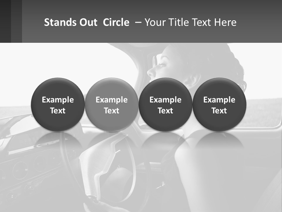 A Woman Driving A Car With A Steering Wheel PowerPoint Template
