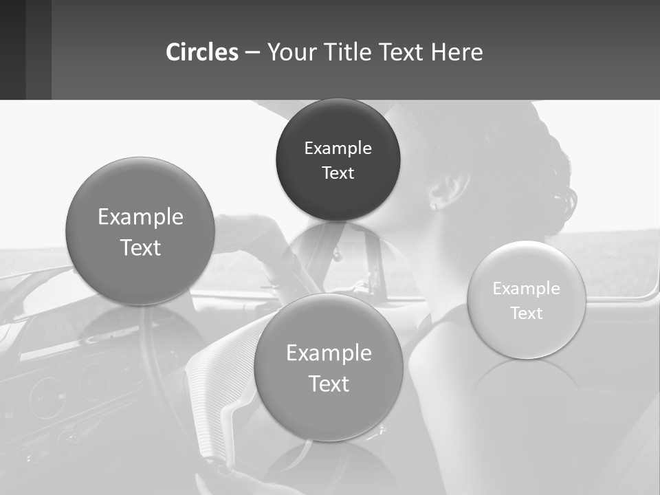 A Woman Driving A Car With A Steering Wheel PowerPoint Template