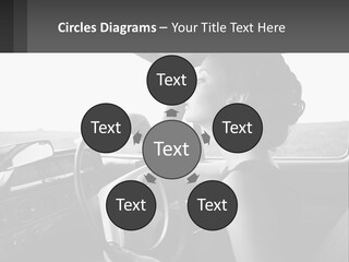 A Woman Driving A Car With A Steering Wheel PowerPoint Template