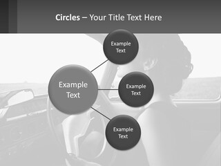 A Woman Driving A Car With A Steering Wheel PowerPoint Template
