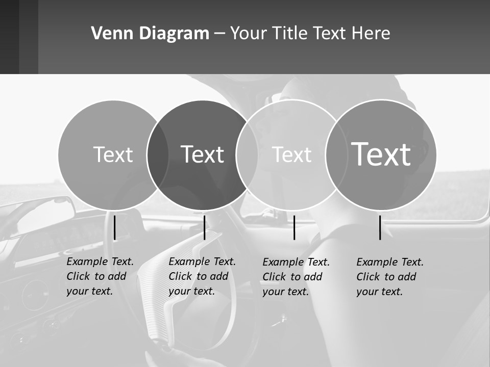 A Woman Driving A Car With A Steering Wheel PowerPoint Template
