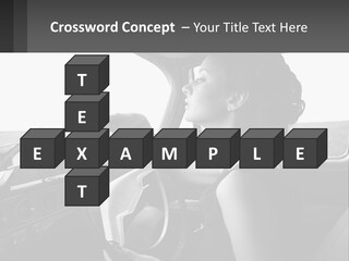 A Woman Driving A Car With A Steering Wheel PowerPoint Template