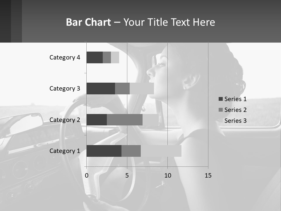 A Woman Driving A Car With A Steering Wheel PowerPoint Template