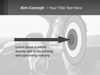 A Woman Driving A Car With A Steering Wheel PowerPoint Template
