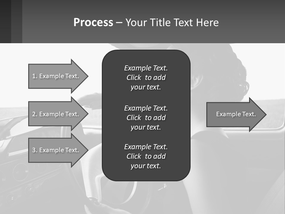 A Woman Driving A Car With A Steering Wheel PowerPoint Template