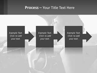 A Woman Driving A Car With A Steering Wheel PowerPoint Template