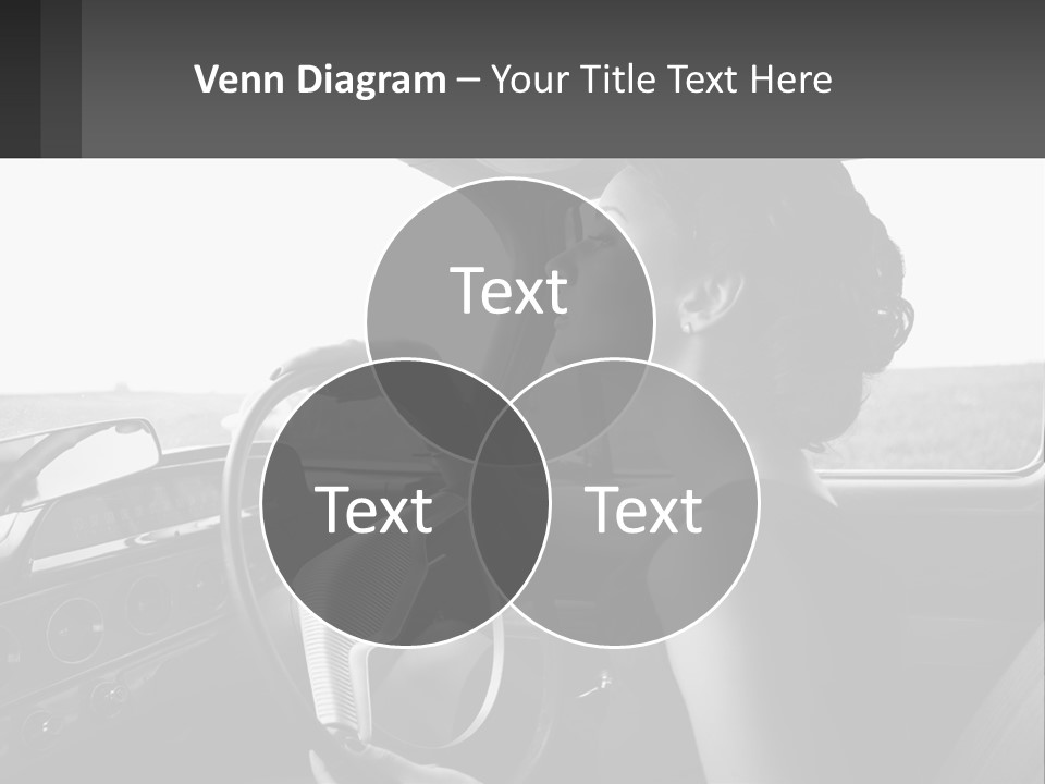 A Woman Driving A Car With A Steering Wheel PowerPoint Template