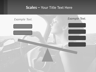 A Woman Driving A Car With A Steering Wheel PowerPoint Template