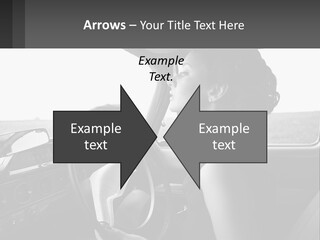 A Woman Driving A Car With A Steering Wheel PowerPoint Template