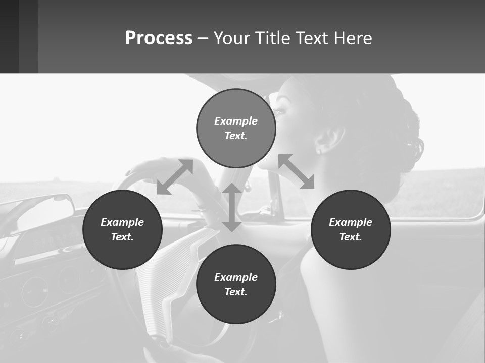 A Woman Driving A Car With A Steering Wheel PowerPoint Template