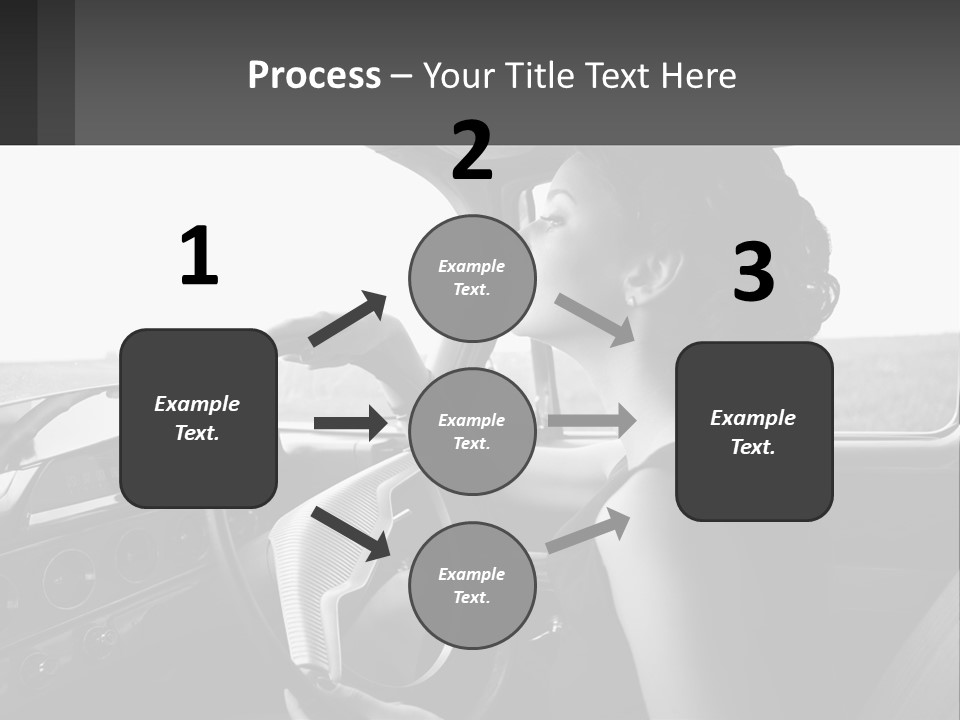 A Woman Driving A Car With A Steering Wheel PowerPoint Template