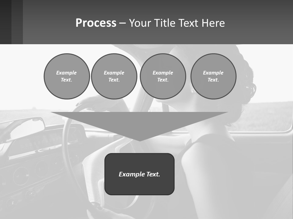 A Woman Driving A Car With A Steering Wheel PowerPoint Template