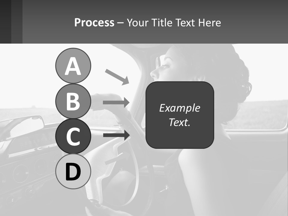 A Woman Driving A Car With A Steering Wheel PowerPoint Template