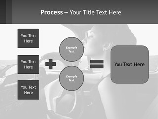 A Woman Driving A Car With A Steering Wheel PowerPoint Template