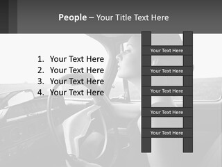 A Woman Driving A Car With A Steering Wheel PowerPoint Template
