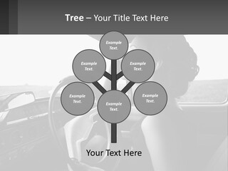 A Woman Driving A Car With A Steering Wheel PowerPoint Template