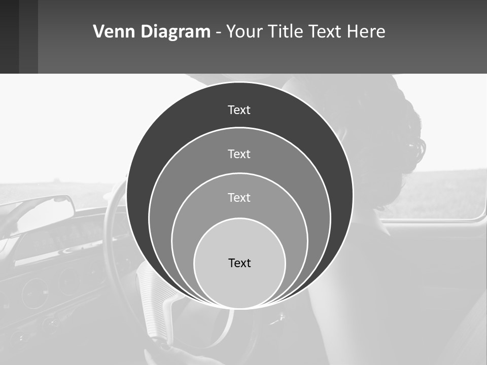 A Woman Driving A Car With A Steering Wheel PowerPoint Template