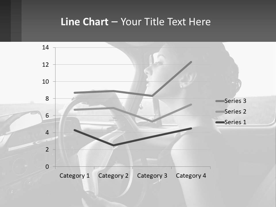 A Woman Driving A Car With A Steering Wheel PowerPoint Template