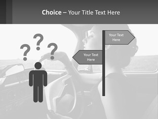 A Woman Driving A Car With A Steering Wheel PowerPoint Template
