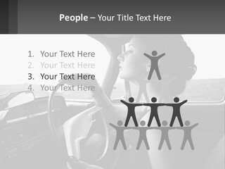 A Woman Driving A Car With A Steering Wheel PowerPoint Template