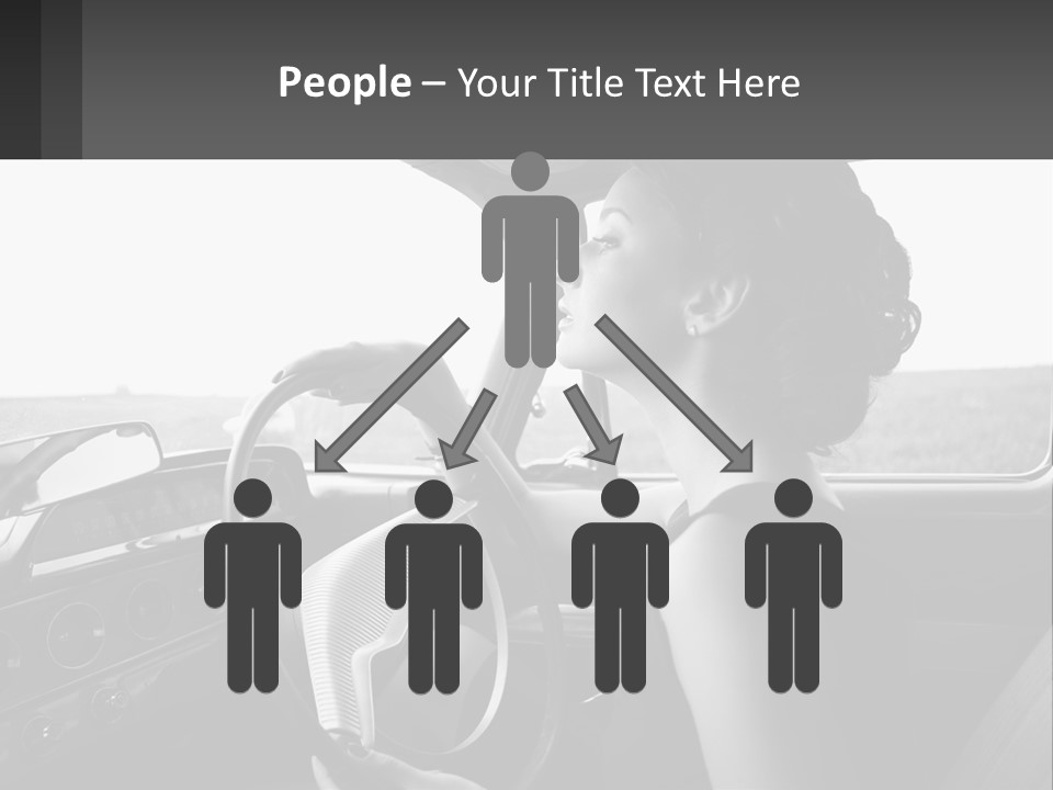 A Woman Driving A Car With A Steering Wheel PowerPoint Template