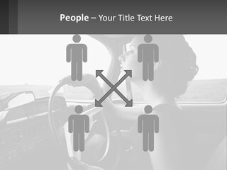 A Woman Driving A Car With A Steering Wheel PowerPoint Template