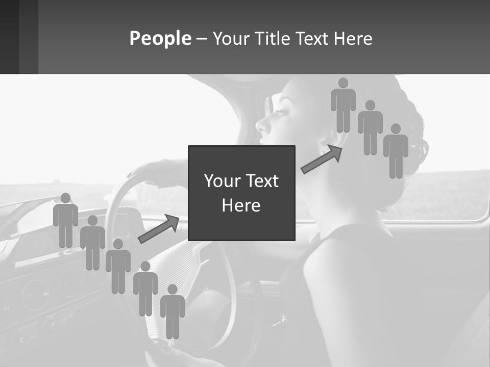 A Woman Driving A Car With A Steering Wheel PowerPoint Template