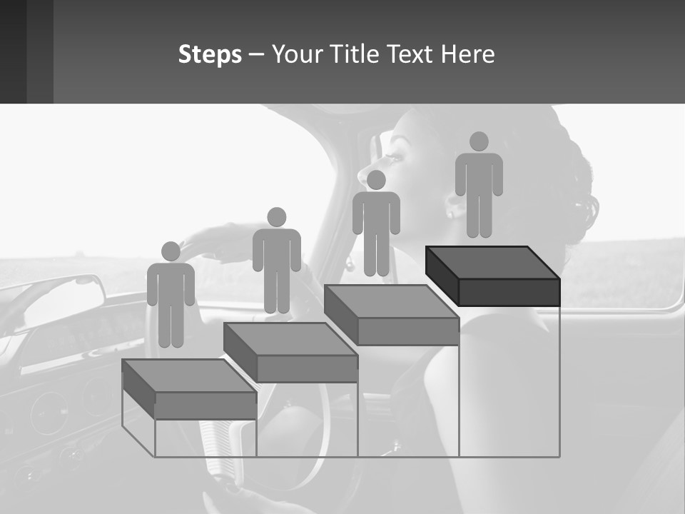 A Woman Driving A Car With A Steering Wheel PowerPoint Template