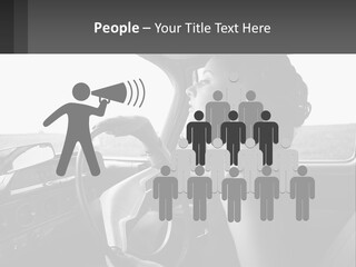 A Woman Driving A Car With A Steering Wheel PowerPoint Template