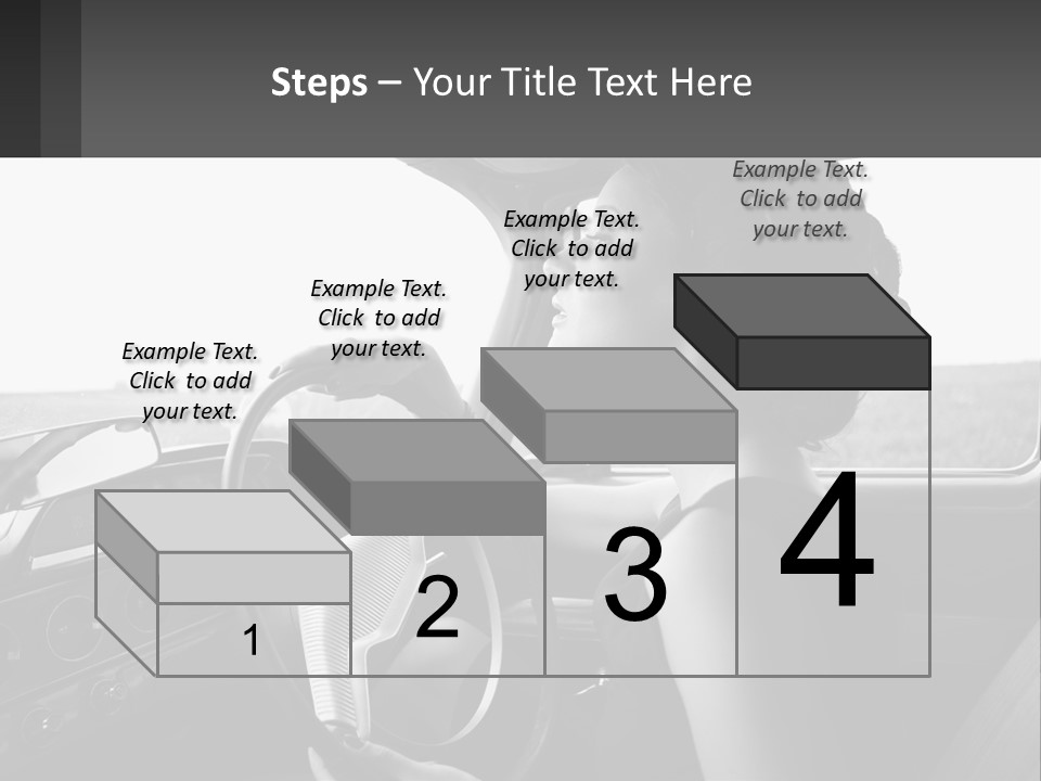 A Woman Driving A Car With A Steering Wheel PowerPoint Template