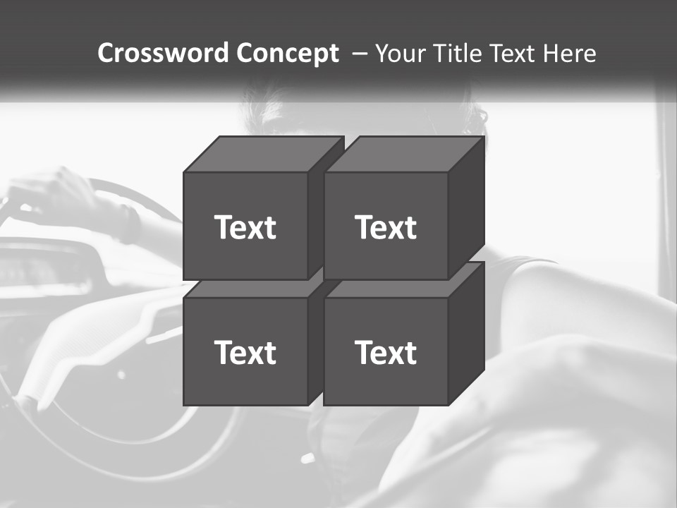 A Woman Sitting In A Car With Her Hand On The Steering Wheel PowerPoint Template