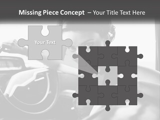 A Woman Sitting In A Car With Her Hand On The Steering Wheel PowerPoint Template