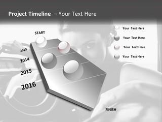 A Woman Sitting In A Car With Her Hand On The Steering Wheel PowerPoint Template