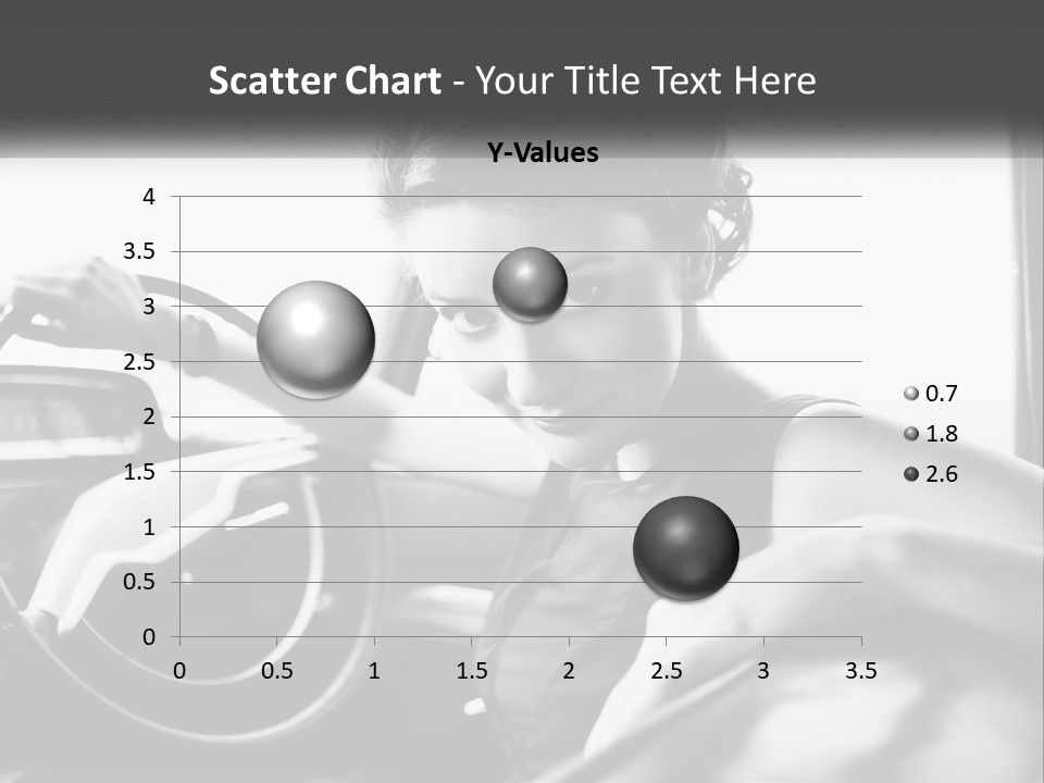 A Woman Sitting In A Car With Her Hand On The Steering Wheel PowerPoint Template